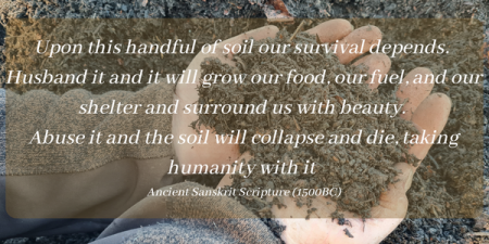 Upon this handful of soil our survival depends2. Husband it and it will grow our food our fuel and our shelter and surround us with beauty. Abuse it and the soil will collapse and die taking humanity with it Ancien